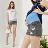 Moderskap bottnar shorts för gravida kvinnor sommar mode utomhus stretch mage denim hög midja graviditet kvinnors byxor