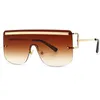 Trends 2021 Clear Rimless Sunglasses Single Lens Designer Fashion Womens Large Frameless Glasses Square Shades7223581