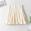 SURMIITRO Autumn Winter Thick Knitted Mini Pleated Skirt Women Korean Style Pink All Match High Waist A Line Skirt Female 210712