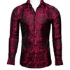 Men039s Overhemden BarryWang Luxe Oranje Paisley Zijde Mannen Lange Mouw Casual Gouden Bloem Voor Designer Fit Overhemd BCY00307514294