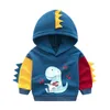 Korean Style Boy's Sweater Pullover Sports Top Children's Long-sleeved Autumn Clothes Kids Cartoon Dinosaur Cotton Hoodies LB198 G0917