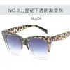 Lunettes de soleil unisexe carré femmes hommes 2021 produits tendance léopard bleu dames quai lunettes de soleil dégradé Feminino