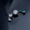 Sexy Navel Piercing Belly Ring Belly Button Rings Barbell Bar Zircon Dangling Ombligo Party Round for Woman Body Jewelry