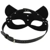 Porno Fetisch Kopf Maske Peitsche BDSM Bondage Fesseln PU Leder Katze Halloween Maske Rollenspiel Sex Spielzeug Für Männer Frauen Cosplay Spiele Q0818