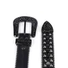 Nowy gotycki punkowy styl All Black Bling Rhintone Belt Diamondspike Studded krokodyl skórzany pasek Accsory3687414