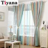 Tiyana Elegancki Multi Color Stripe Curtains żywy sypialnia Jakość Sheer Zasłony Decor Curtain P391D2 Y200421