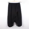 Pantaloni Harem stile estivo di grandi dimensioni (l-6xl) per donna Pantaloni casual a vita media in cotone + chiffon tinta unita 210527