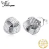 silver love knot earrings