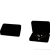 Square Shape Velvet Jewelry Packaging Holder Black Color Box For Pendant Necklace Bracelets Ring Earring Boxes Decor