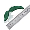 Zielony mini składany nóż kieszonkowy kształt liści stylizacji klęcznikowy nóż na zewnątrz nóż owocowy nóż kemping narzędzie do przetrwania DHP19