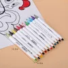 12 Colors Double-headed Marker Pen Set Student Marker Fine Stick Watercolor Pen Brush Stationery for Kids Painting Writing