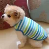 Köpek giyim küçük köpekler evcil hayvan çizgili sevimli evcil hayvan kıyafetleri karikatür kedi tişört yumuşak köpek giyim yaz gömlek rahat yelekleri