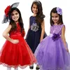 Girl Short Sleeve Dress Flower Girl Dresses Baby Infant Casual Clothes Solid Color Belt Flower Sequin 422 U2