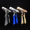 Winddicht Butaan Gas Lichter Sigaar Tool Spuitpistool Vierfold Jet Flame Torch Aanstekers Roken Accessoires voor Glas Water Bong Micro Culinair