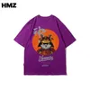 Hmz hip hop tees kinesisk stil t-shirt harajuku kort ärm lös män t-shirt avslappnad sommar samurai katt överdimensionerade manliga kläder 210706