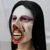 Open Mouth Creepy Horror Half Face Burn Halloween Scary Masks Unisex Decoration Cosplay Party Supplies