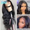 Long Women 30 Inch Body Wavy Lace Front Wig Brazil Non-Adhesive Lace Forehead Human Hair Wig Pre-drawn Silk Wavy Closure HD Seamless