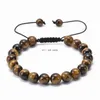 Howlite Amethyst Tiger Eye Rose Quartz Natural Stone Bead Bracelet Braid String Adjustable Bracelets for Women men Fashion Jewelry Will and Sandy