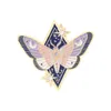 Purple Butterfly Brooch metal badge silk scarf buckle jewelry luminous butterfly waist Pin Brooch