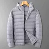 Men's lightweight down jacket 2021 autumn and winter new Fashionable Men's Casual Hooded Thin Down Jacket XL 6XL 7XL 8XL Y1103