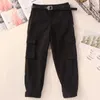 Pantaloni cargo a vita alta da donna larghi bei streetwear BF pantaloni estivi europei Harajuku 210531