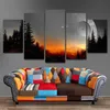 5 Pieces Tree Death Star Painting Living Room Prints Movie Poster Home Modern Decor Modular Canvas Pictures Wall Art Painting 210310