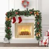 1 8 2 7M Artificial Christmas Fireplace Garland Wreath Pine Tree Ornament Gold Pink Blue Red New Year Fireplace Navidad Decor 2010267j