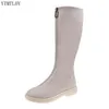 Boots 2022 Sexy Women's Thick Bottom Autumn Winter Wear Resistant Non Slip Ytmtloy Square Toe Zipper Botines De Mujer Pu
