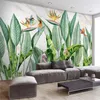 Personnalisé 3D Papier Peint Moderne Forêt Tropicale Tropicale Plantes Fleurs Et Oiseaux Photo Murale Salon TV Canapé Papel De Parede 3D
