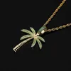 Pendant Necklaces Men'S Iced Out Full Zircon Palm Tree Necklace Hip Hop Coconut For Women Fashion Party Jewelry