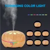 Home Fragrance Lamps 110V 14W 550ml Aroma Diffuser Brown Plastic with White Remote Controller Colorful Light