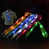 Luminous sling LED Light Up Lanyard Key Chain ID Keys Holder 3 Modes Flashing Hanging Rope 7 Colors 100pcs
