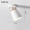 Lampy sufitowe Lukloy Nowoczesny biały dla korytarza Regulowany Metal Lampa Kryty Drewno Oświetlenia Lamparas de Techo