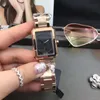 orologio da donna di lusso Top brand Quadrante rettangolare Cinturino in acciaio inossidabile pieno Orologi d'oro Orologi di moda per le donne Regalo di San Valentino Regali di Natale Orologi da polso