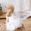 Handmade Wedding 2021 Spalato Grande Trailing Coda per cucciolo Gonna Estate Dog Vestiti Teddy Pomeranian Bichon Schnauzer Dress