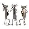 Tooarts Figurina di metallo pop A Suonare la chitarra Sassofono Cantare Gatto Figurine Manufatti per l'arredamento Regalo artigianale per la decorazione domestica C0220