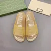 Luxury Designer men's and women's slippers Nappa dream square toe sandals transparent PVC large size 35-47