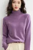 Gcarol Fall Vinter Kvinnor Turtleneck Candy Sweater Varm förtjockad Soft Hand Strikkad Pullover Elegant Minimalistisk Basic Jumper XXL 211217