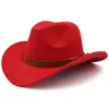 Chapeaux à bord large de style ethnique Cowboy Hat mode chic Unisexe Couleur solide jazz avec décor en forme de taureau occidental elob223857560