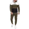 Survêtements pour hommes Hommes Hommes À Manches Longues Pantalon Costume Outfit Couleur Correspondant Sport Ensemble Zipper Élastique Sweat À Capuche Pantalon Tenues D'automne