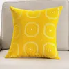 Moderne broderie taie d'oreiller carré dernière couleur jaune vif taie d'oreiller 45 * 45 cm coton jeter housse de coussin décor à la maison Y200104