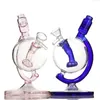 Hookahs Dab Rig Water Pipes 5.7 inches Recycler bubbler with glass bowl oil pipe Globe style Bong 272g