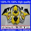 Wtryskiwanie Formy Formy dla Suzuki GSXR 1000 CC 1000CC Żółty Srebrny 2007-2008 Bodys 27NO.10 GSX-R1000 GSXR1000 K7 07 08 GSXR-1000 GSXR1000CC 2008 2008 OEM Nadwozie