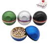 Metal Tobacco Grinder 61mm Rökning Herb Table Ball Round Grinders Abrader Crusher Creative Herbal Quality Teeth