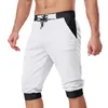 Mäns shorts mens byxor solid sport pirat smal passform jogging snabb torr mode