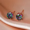 black crystal stud earrings