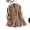 Naviu Mode Frauen Blazer Temperament Formale Langarm Plaid Jacke Büro Damen Interview Arbeit Kleidung Mantel 210604