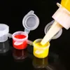 2 ml 3 ml 5 ml 6 kopjes / strip mini potten plastic lege verf pigment opslag container anti-lek afdichting palet doos met deksels nylon verf
