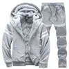 Inre päls mens tracksuits vinter män set varma hoodies kostym casual fleece fodrad sweatshirts män 2 stycke uppsättning sportkläder 2021 4xl y0831