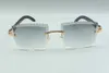 نمط المبيعات المباشرة العدسة عالية الجودة العدسة النظارات الشمسية 3524021 ، معابد قرون جاموس أسود طبيعية ، الحجم: 58-18-140 ملم